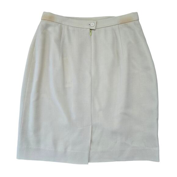 *NWT Max Mara 100% Wool Classic Mini Skirt Light Yellow Size S - Picture 2 of 6